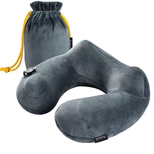 Purefly Travel Pillow Luxuriously Soft Inflatable Neck Pillow